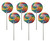 Whirly Pop Lollipop Rainbow Swirl 1.5oz | 3 inch Diameter Lollipop | 6 Pack By CandyKorner