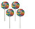 Whirly Pop Lollipop Rainbow Swirl 3 oz | 4 inch Diameter Lollipop | 4 Pack By CandyKorner