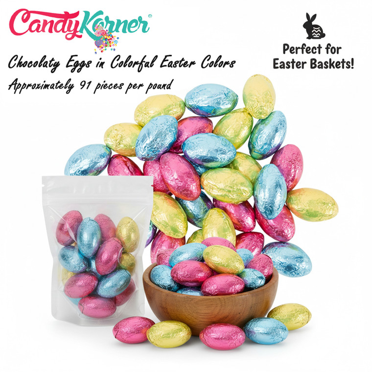 Chocolate Easter Eggs - CandyKorner Foil Wrapped Chocolate Easter Eggs