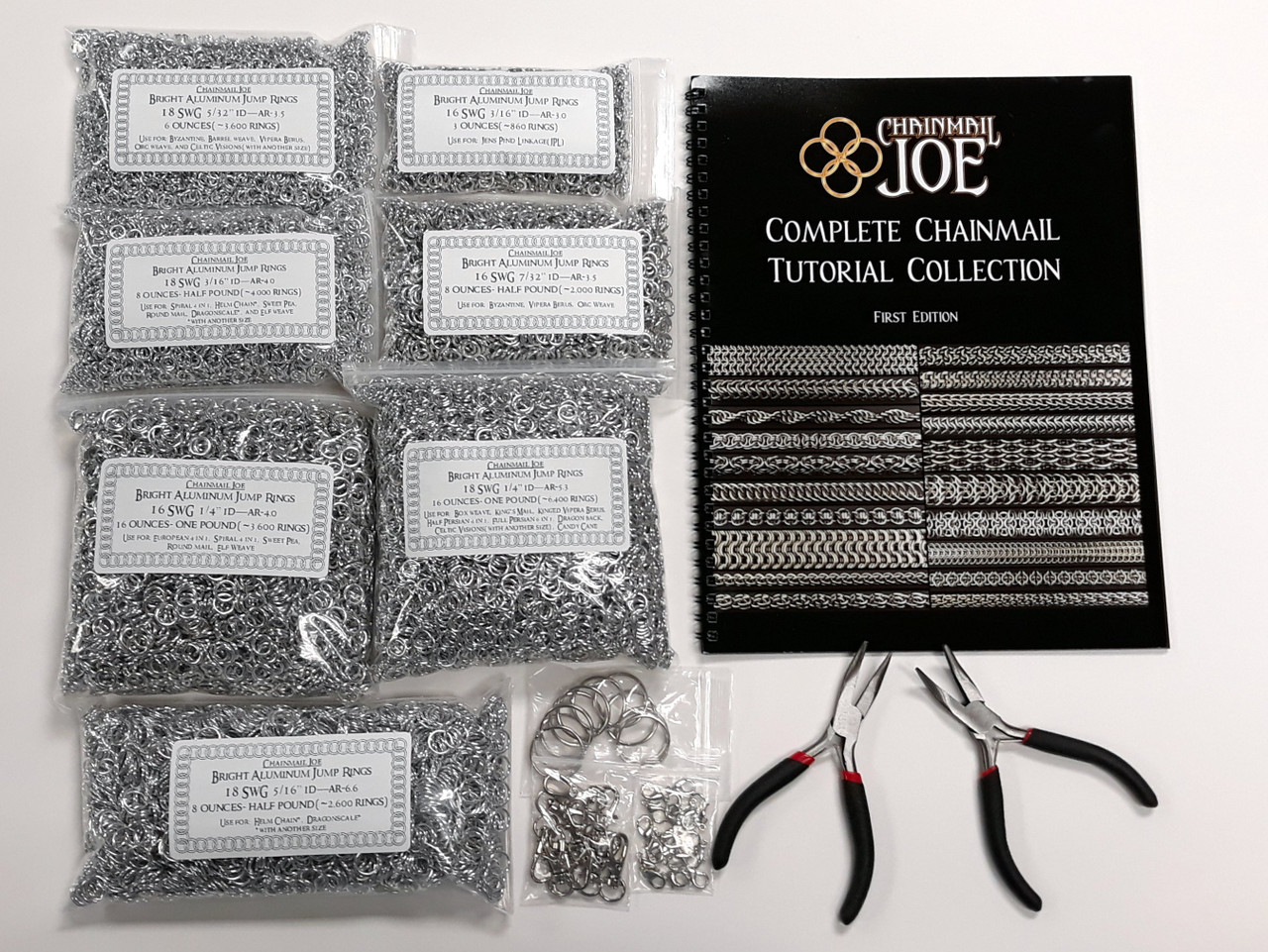 Complete Chainmail Kit - 20 Weave Tutorial Book, 23,000+ Rings