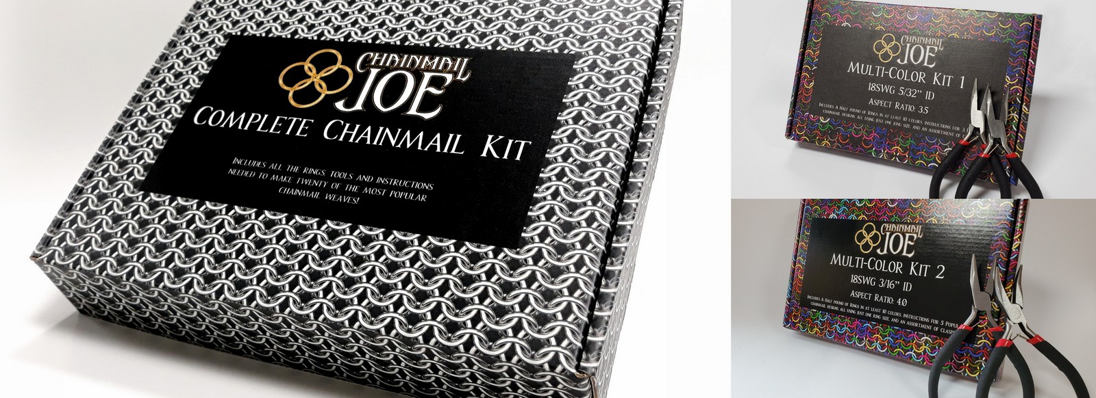 Chainmail Joe Complete Chainmail Kit - 20 Weave Tutorial Book, 23,000+ Rings(Over 4 Pounds), Clasps, and Tools