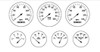 'Modern' Black Gauge Faces with Clear Background 1/25