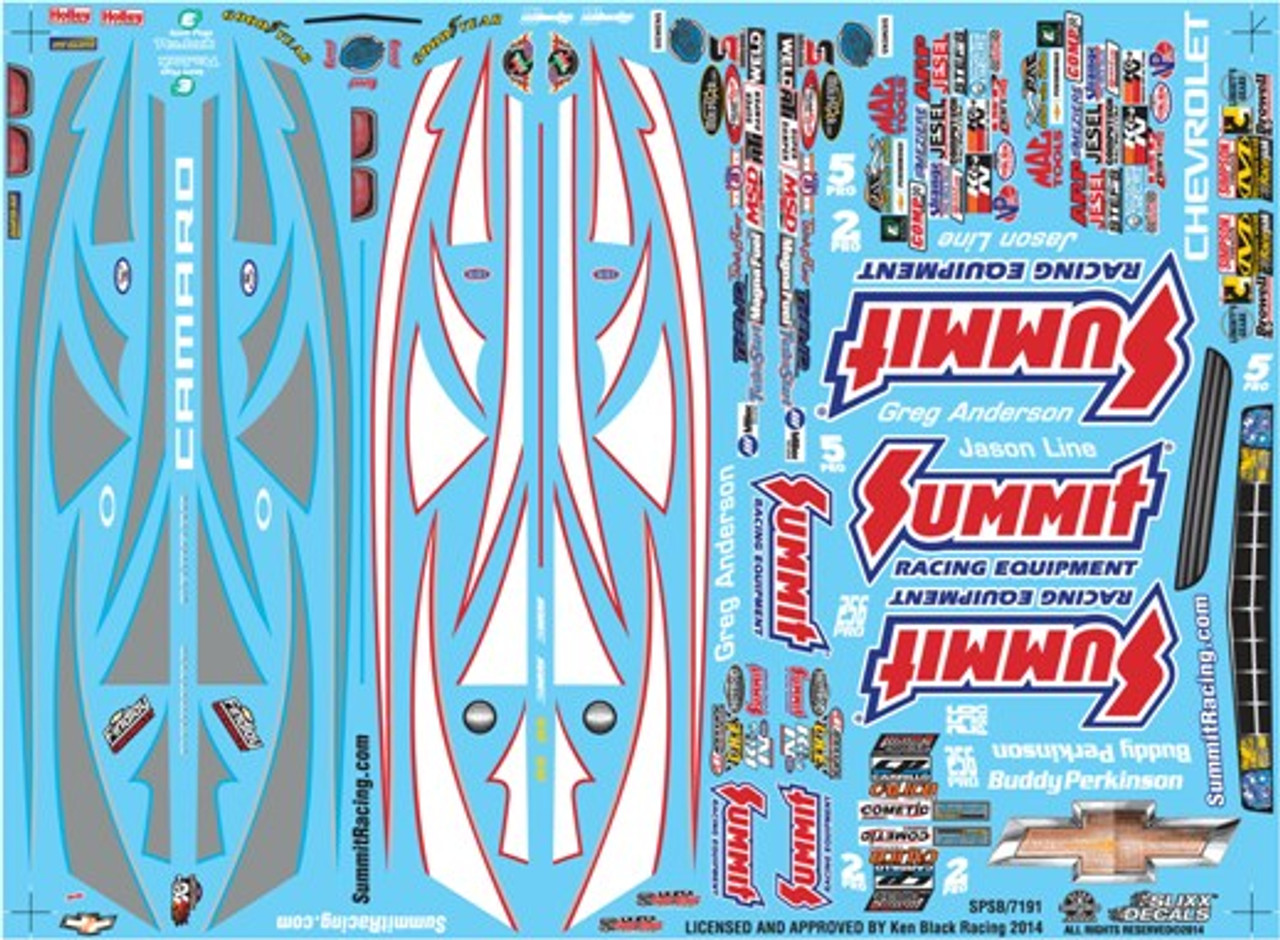 Summit Racing Pro Stock Camaro Decal Sheet #2 1/25