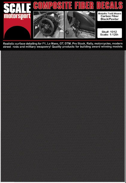 Carbon Fiber Decal Sheet, Pewter/Black 1/24