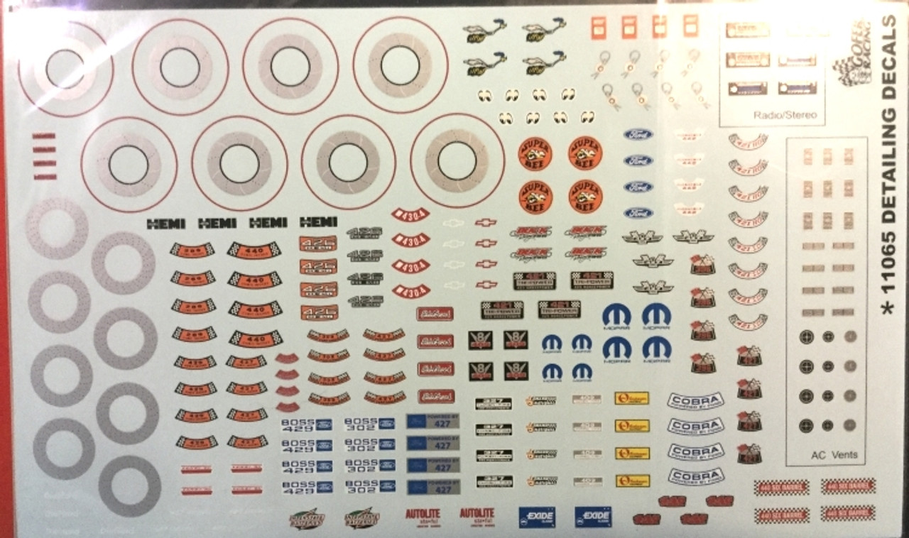 Engine, Under the Hood, Interior Decal Sheet,  1/25