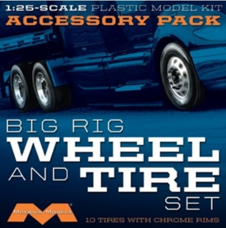 Big Rig Wheel & Tire Set (4 Dual Wheels + 2 Single Wheels), 1/25 