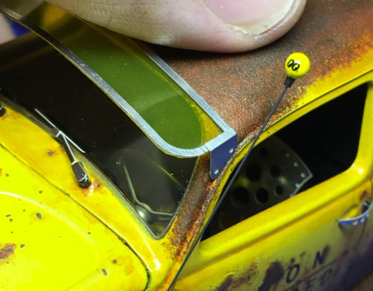 Example of installed visor.