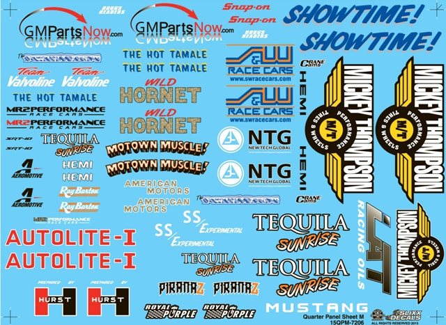 Drag Racing & Autosports Sponsor Decal Sheet, 1/25