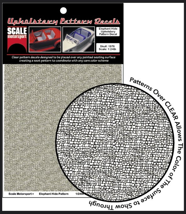 Elephant Hide Upholstery Pattern Decal on Clear, 1/24