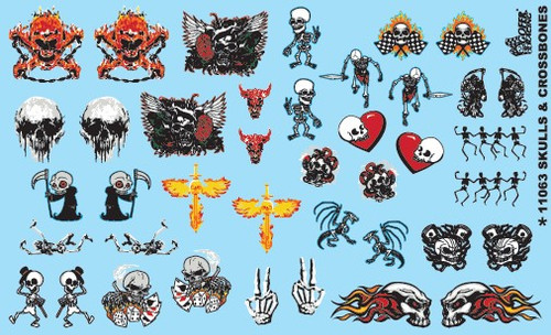 Skulls, Skeletons,  etc Decals, 1/25