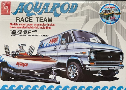 Chevy Van with Drag/Ski Boat and Trailer, 1/25