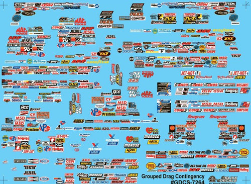 Grouped  Drag Sponsors Decal Sheet #2, 1/25