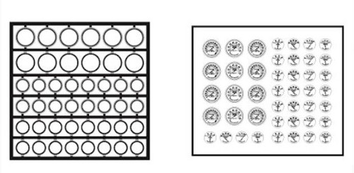 'Classic' Gauges and Bezels Black on Clear Background 1/25