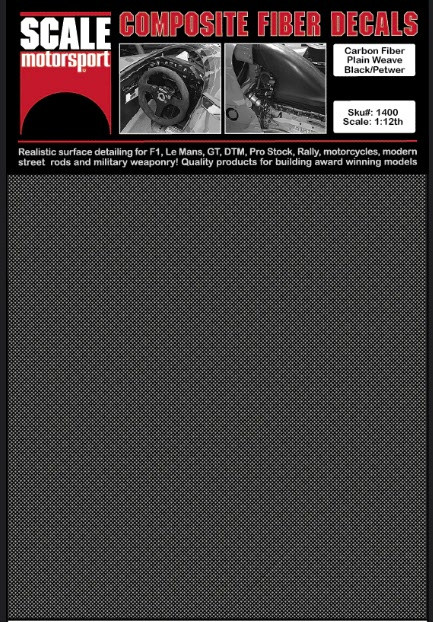 Carbon Fiber Pewter Metallic on Black Decal 1/24