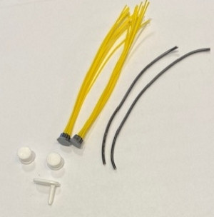 Dual Plug Distributor Set, Pre-Wired, Black Cap Yellow Wire 1/25
