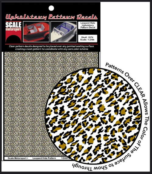 Leopard Hide Upholstery Pattern Decal on Clear, 1/24