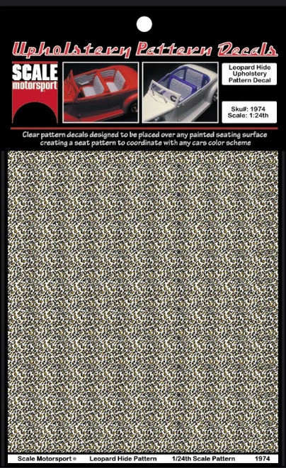 Leopard Hide Upholstery Pattern Decal on Clear, 1/24