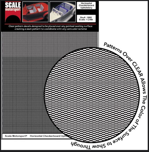 Checkerboard Upholstery Pattern Decal on Clear, 1/24