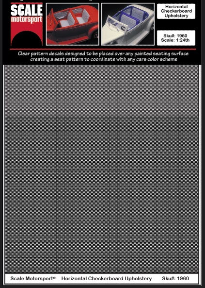 Checkerboard Upholstery Pattern Decal on Clear, 1/24