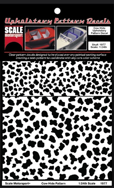 Cow Hide Upholstery Pattern Decal on Clear, 1/24