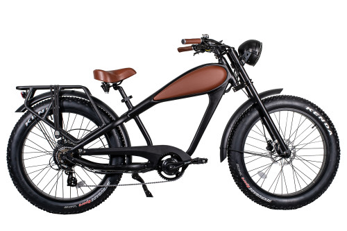 cheetah electric bicycle Custom Cheetah Plus Baja Edition Electric Fat Tire eBike – 750W Vintage  Style by REVI | eBike Super Shop main image 1