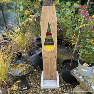 Stained Glass Garden Sculpture - Rainbow Teardrop