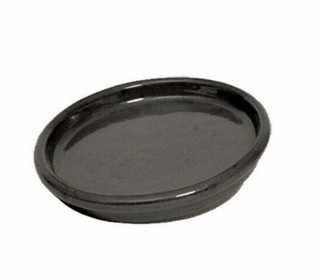 Glazed black saucer
