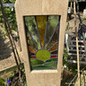 Stained Glass Garden Sculpture (with Planter) - Sunburst