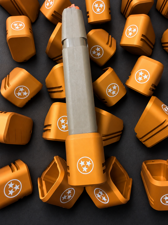 TN Orange Magazine Extension Glock 17 & 19x Compatible +5
