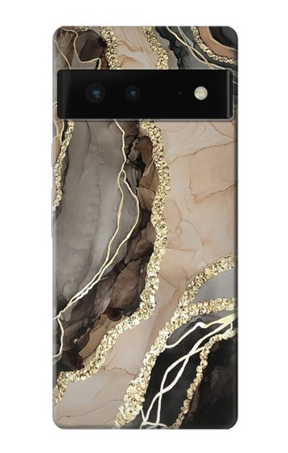 W3700 Marble Gold Graphic Printed Hard Case and Leather Flip Case For Google Pixel 6