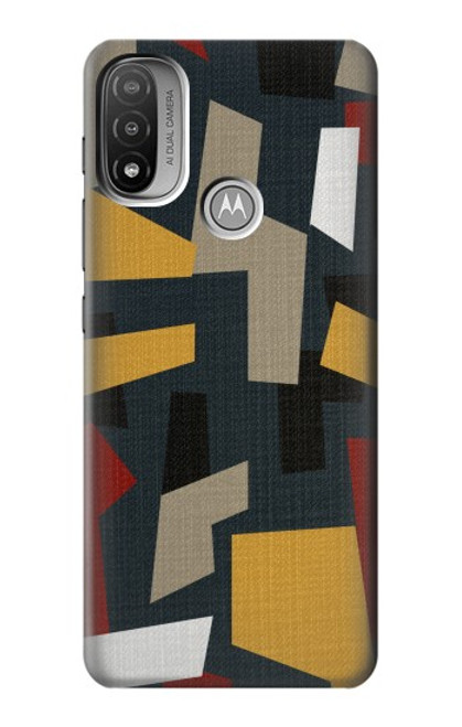 W3386 Abstract Fabric Texture Hard Case and Leather Flip Case For Motorola Moto E20,E30,E40