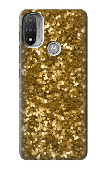 W3388 Gold Glitter Graphic Print Hard Case and Leather Flip Case For Motorola Moto E20,E30,E40