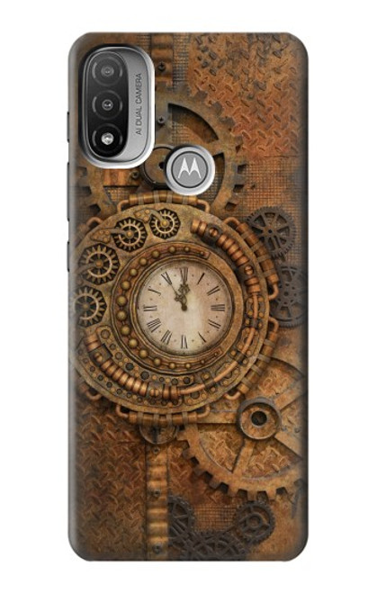W3401 Clock Gear Steampunk Hard Case and Leather Flip Case For Motorola Moto E20,E30,E40