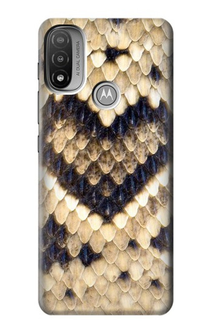 W3417 Diamond Rattle Snake Graphic Print Hard Case and Leather Flip Case For Motorola Moto E20,E30,E40
