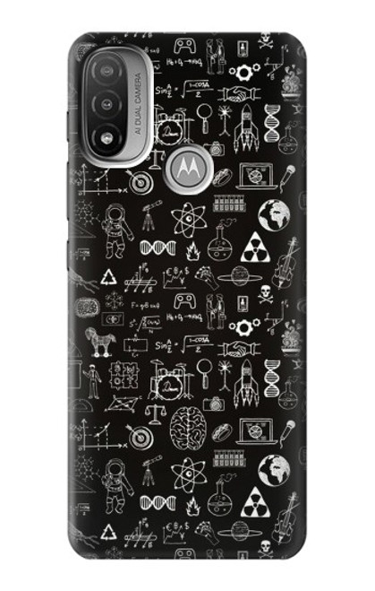 W3426 Blackboard Science Hard Case and Leather Flip Case For Motorola Moto E20,E30,E40
