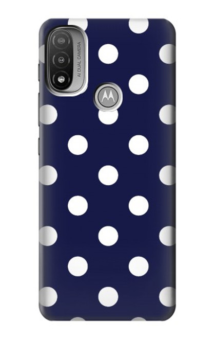 W3533 Blue Polka Dot Hard Case and Leather Flip Case For Motorola Moto E20,E30,E40