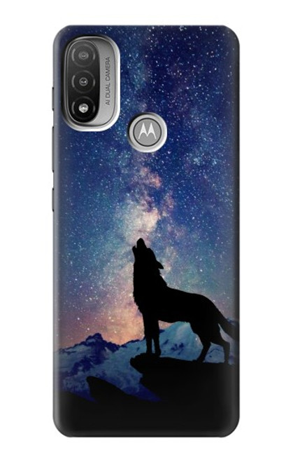 W3555 Wolf Howling Million Star Hard Case and Leather Flip Case For Motorola Moto E20,E30,E40
