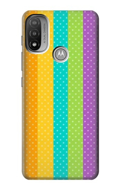 W3678 Colorful Rainbow Vertical Hard Case and Leather Flip Case For Motorola Moto E20,E30,E40