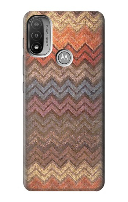 W3752 Zigzag Fabric Pattern Graphic Printed Hard Case and Leather Flip Case For Motorola Moto E20,E30,E40