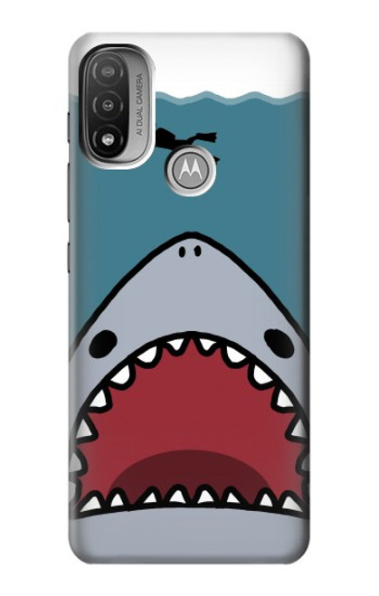 W3825 Cartoon Shark Sea Diving Hard Case and Leather Flip Case For Motorola Moto E20,E30,E40