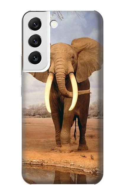 W0310 African Elephant Hard Case and Leather Flip Case For Samsung Galaxy S22