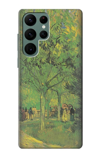 W3748 Van Gogh A Lane in a Public Garden Hard Case and Leather Flip Case For Samsung Galaxy S22 Ultra