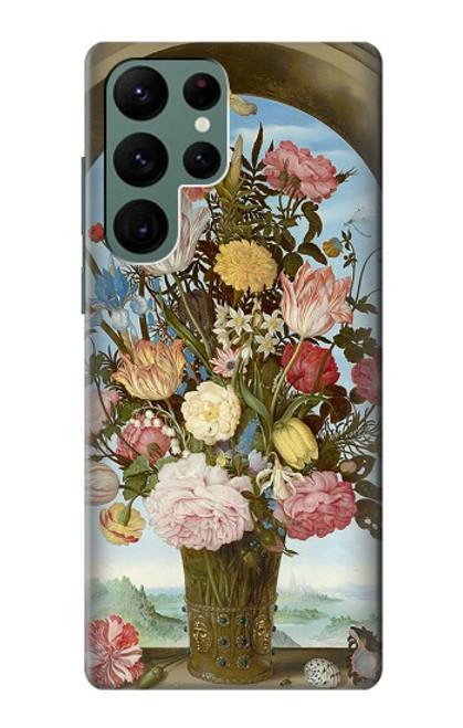 W3749 Vase of Flowers Hard Case and Leather Flip Case For Samsung Galaxy S22 Ultra