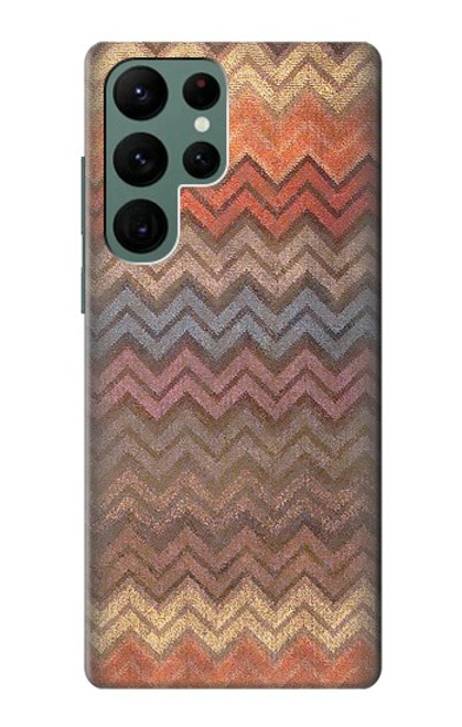 W3752 Zigzag Fabric Pattern Graphic Printed Hard Case and Leather Flip Case For Samsung Galaxy S22 Ultra