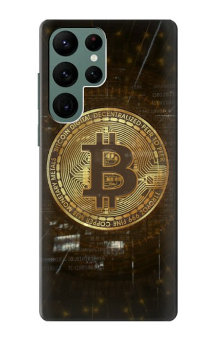 W3798 Cryptocurrency Bitcoin Hard Case and Leather Flip Case For Samsung Galaxy S22 Ultra