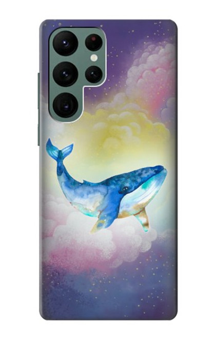 W3802 Dream Whale Pastel Fantasy Hard Case and Leather Flip Case For Samsung Galaxy S22 Ultra