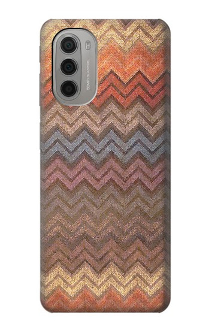 W3752 Zigzag Fabric Pattern Graphic Printed Hard Case and Leather Flip Case For Motorola Moto G51 5G