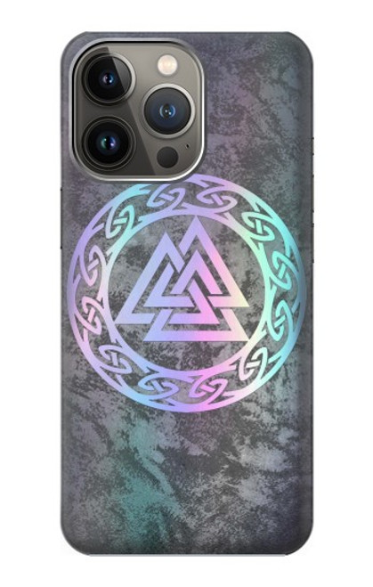 W3833 Valknut Odin Wotans Knot Hrungnir Heart Hard Case and Leather Flip Case For iPhone 13 Pro
