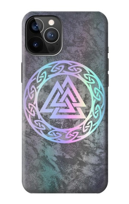 W3833 Valknut Odin Wotans Knot Hrungnir Heart Hard Case and Leather Flip Case For iPhone 12, iPhone 12 Pro