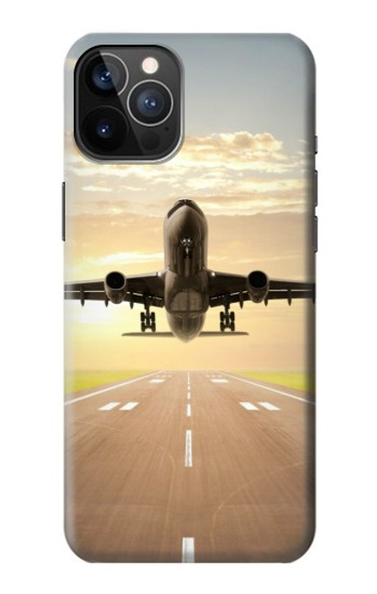 W3837 Airplane Take off Sunrise Hard Case and Leather Flip Case For iPhone 12, iPhone 12 Pro